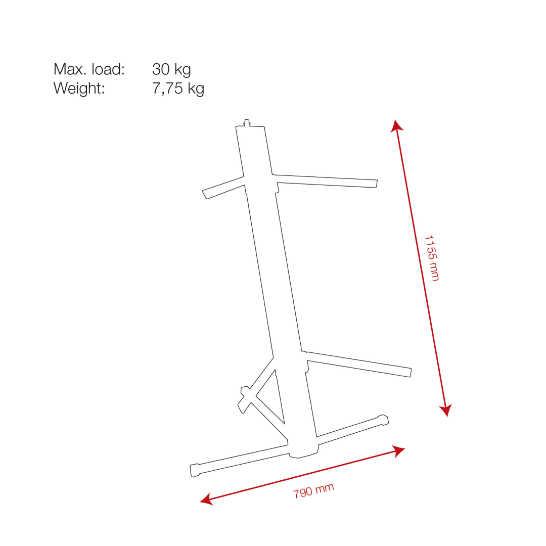 Keyboard Stand Professional Max belasting 30 kg elke laag