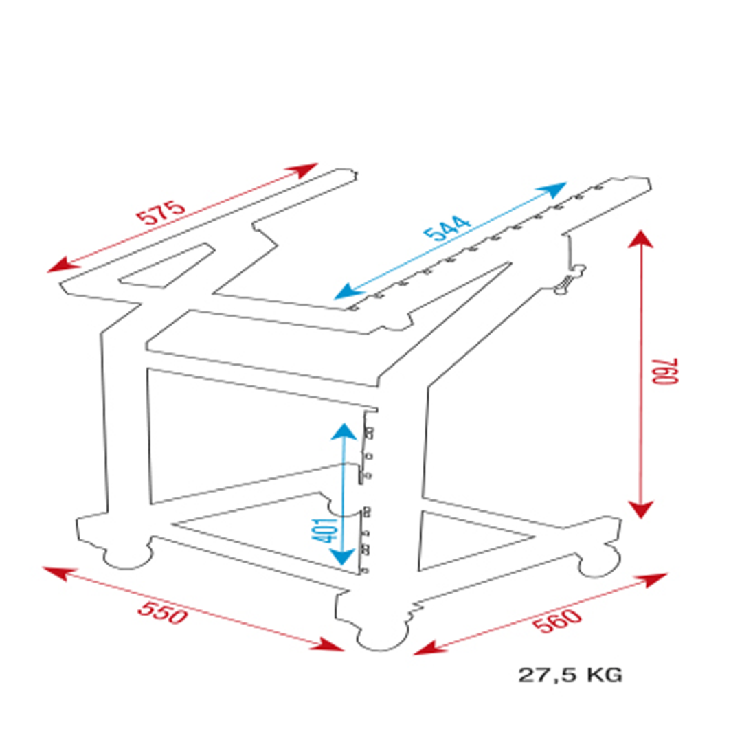 19 Inch Rack Metal Met instelbare bovenlader