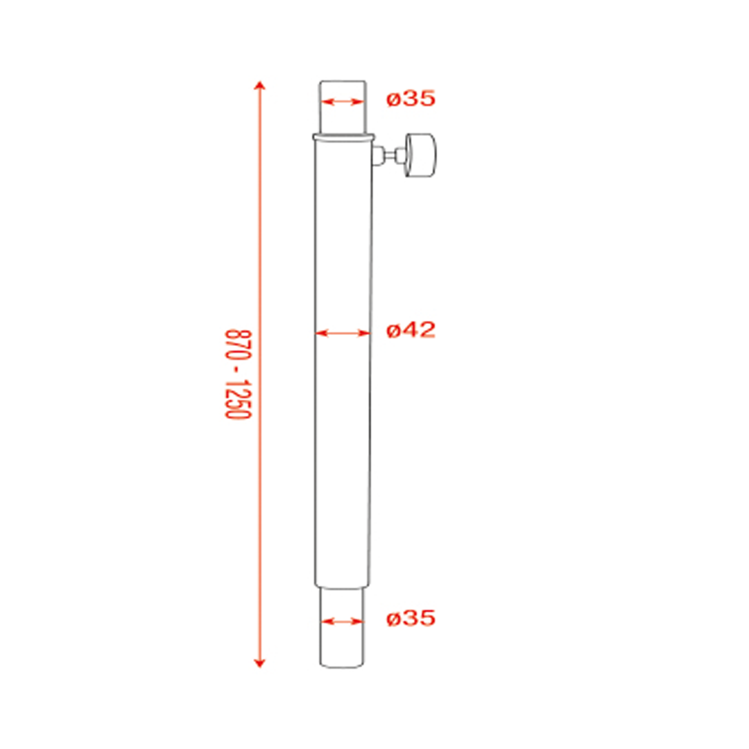 Mammoth Distance Tube 90-128 cm - max belasting 50 kg - 35 mm