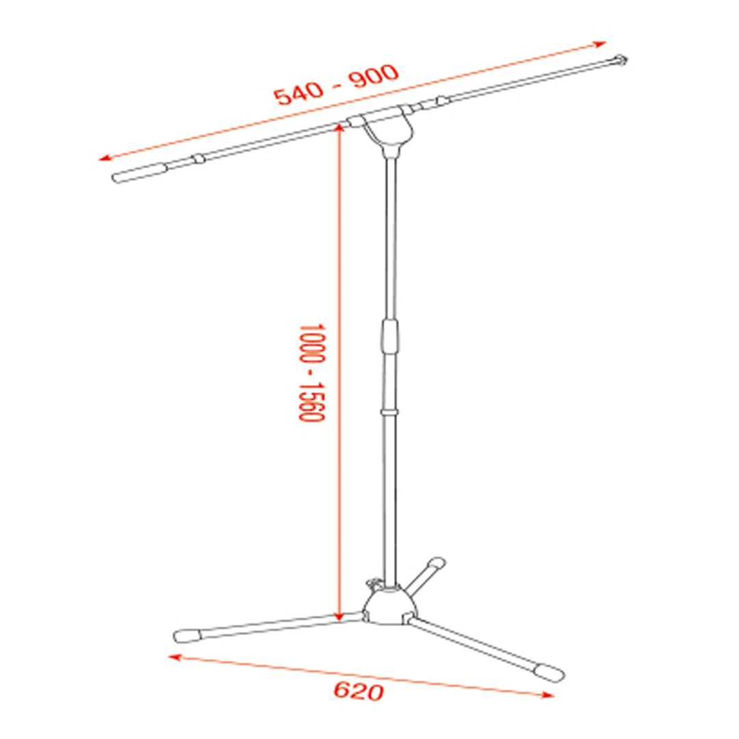 Mammoth Microphone Stand - High 1000-1560 mm