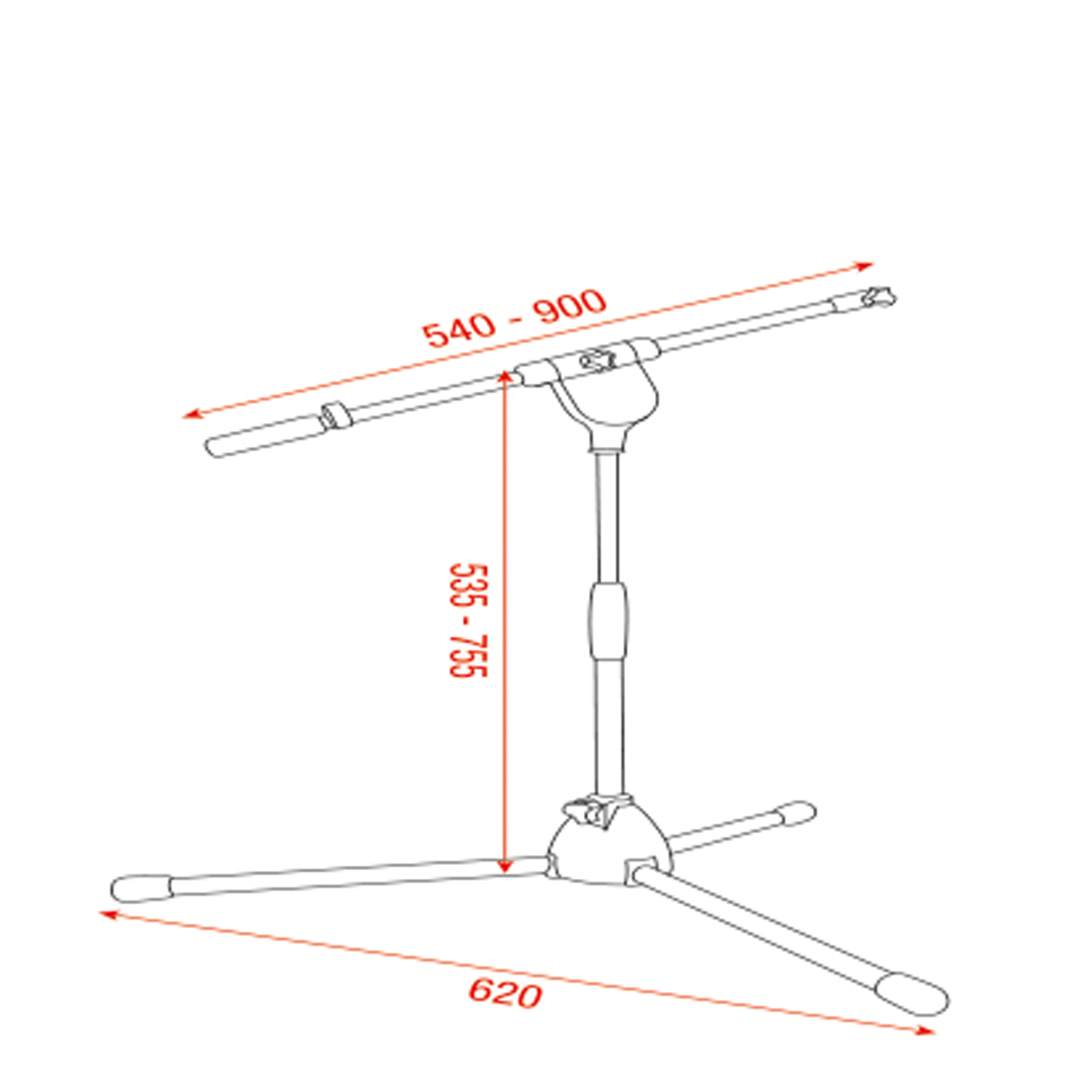 Mammoth Microphone Stand - Medium 535-755 mm