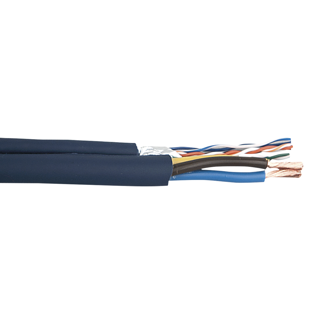 Flexible CAT5 + Power cable 3x 1.5 mm² 100 m op een spoel