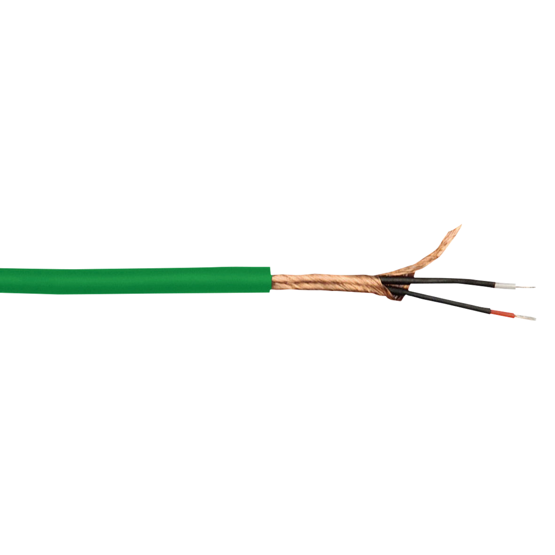 MC-226 Groene microfoonkabel met dubbele isolatie - 100 m op een spoel