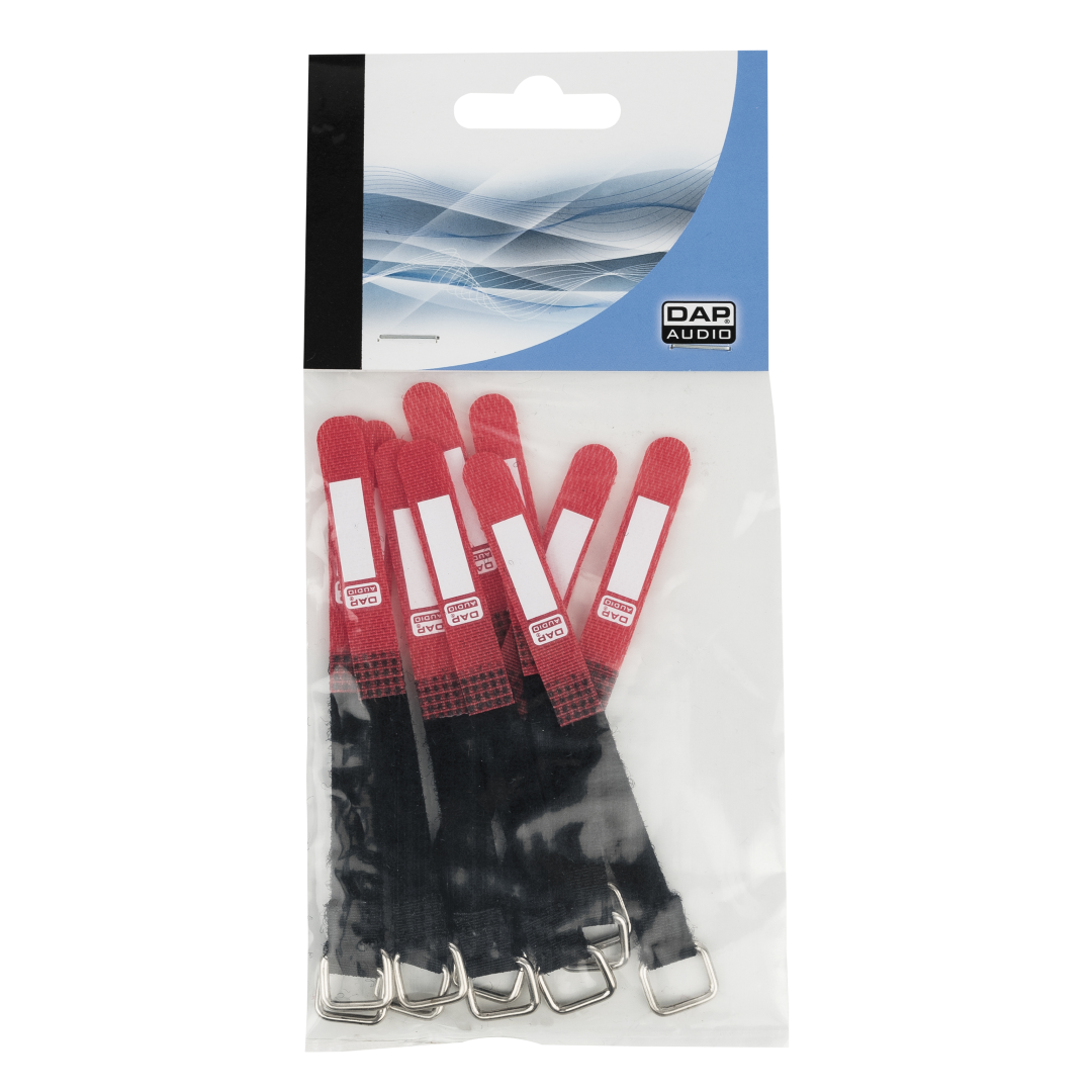 Hook and Loop Fastener 120 x 10 mm - Rood - Set van 10