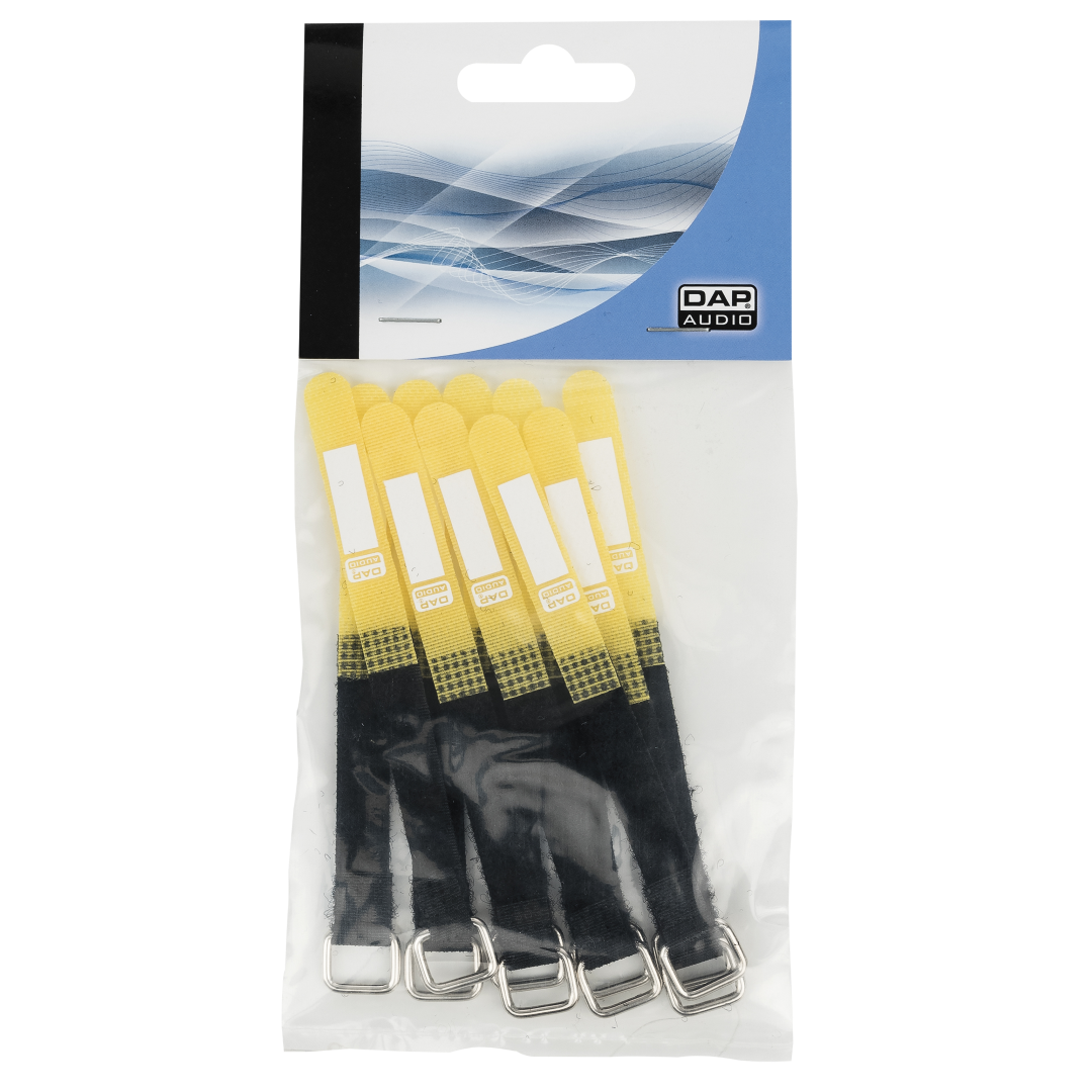 Hook and Loop Fastener 120 x 10 mm - Geel - Set van 10