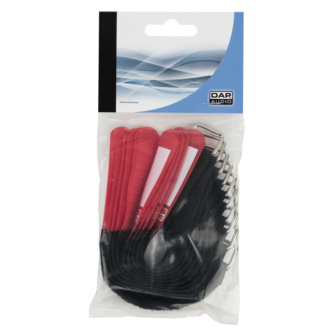 Hook and Loop Fastener 200 x 20 mm - Rood - Set van 10
