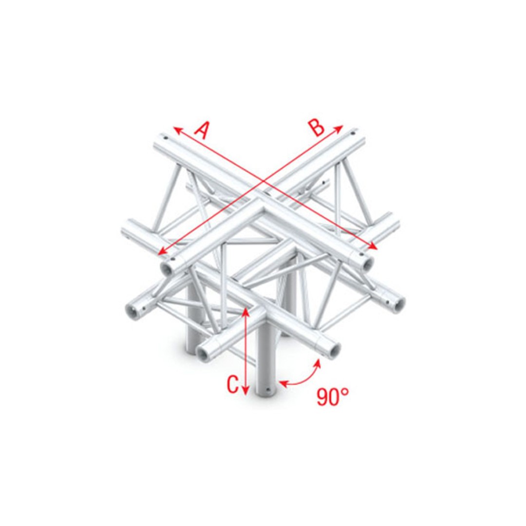 Deco-22 Driehoek Truss 3D-Kruis 5-Weg 90 Graden – Punt naar Boven