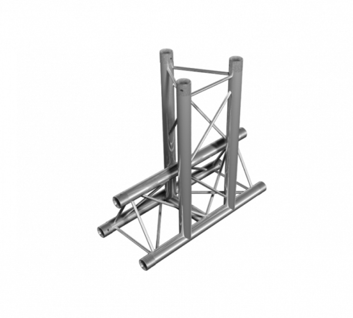 DT 23/2-T35-VD 3-Punts Driehoektruss 3-Weg T-Stuk – 90° Verticaal Apex Down