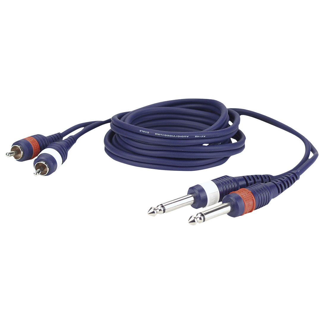 FL23 - 2 RCA male L/R to 2 mono Jack L/R 1,5 m