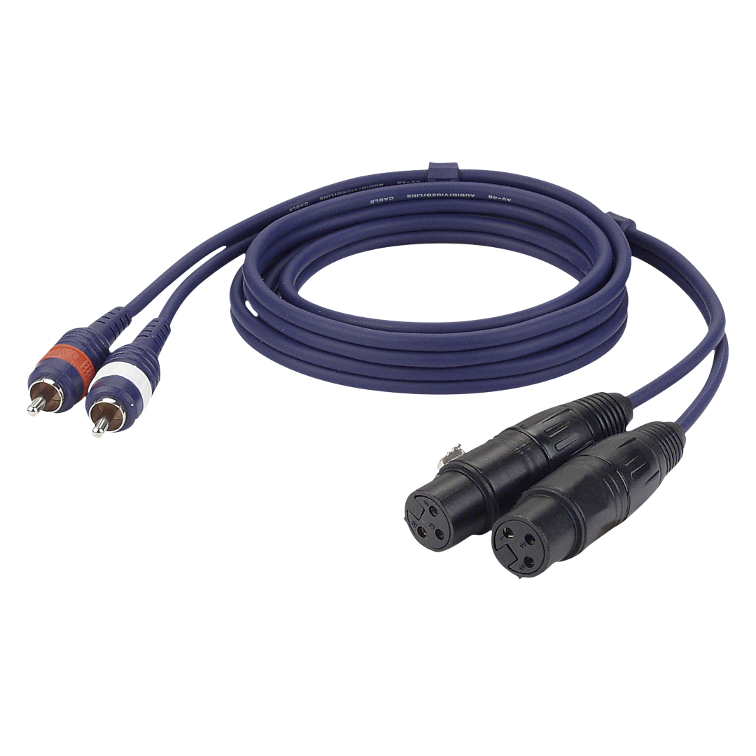 FL25 - 2 RCA male L/R to 2 XLR/F 3P 1,5 m