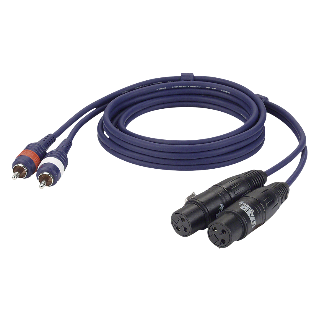 FL25 - 2 RCA male L/R to 2 XLR/F 3P 3 m
