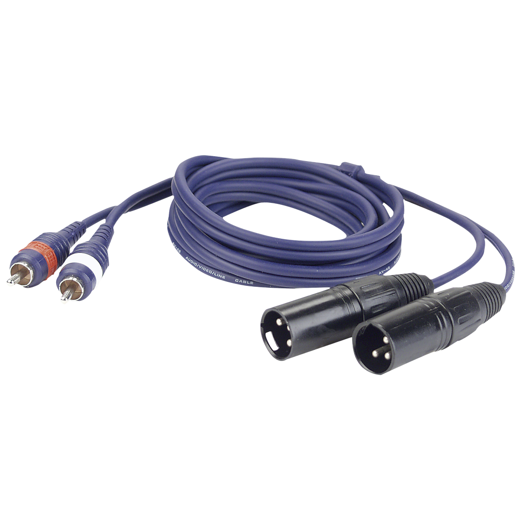 FL26 - 2 RCA male L/R to 2 XLR/M 3P 1,5 m