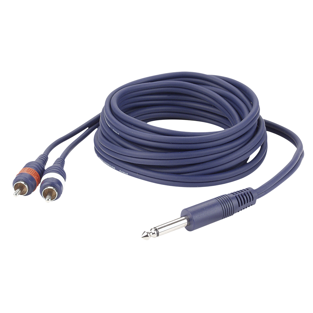 FL33 - mono Jack to 2 RCA male L/R 3 m