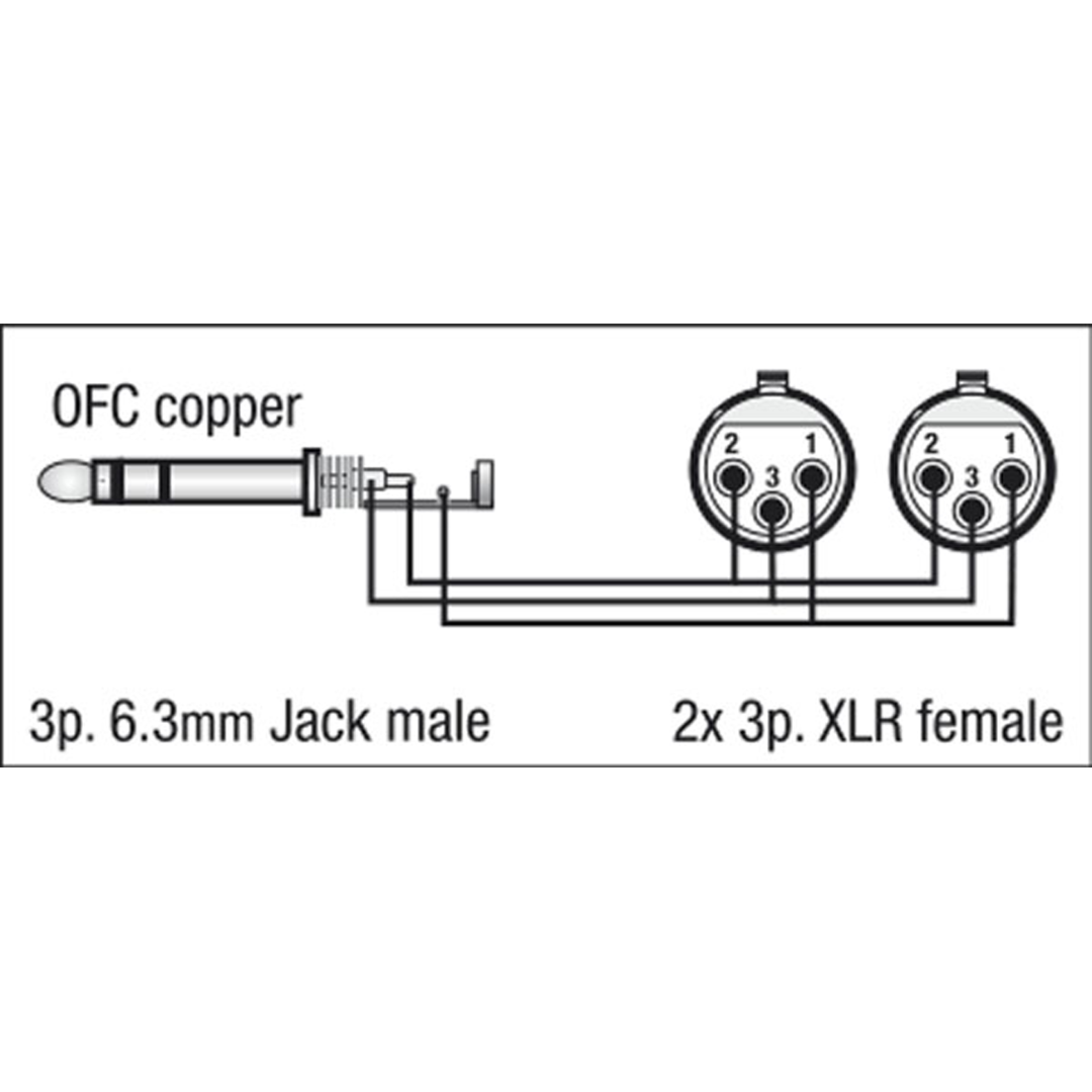 FL37 - 2 x bal. XLR 3P, female to Jack stereo 1,5 m