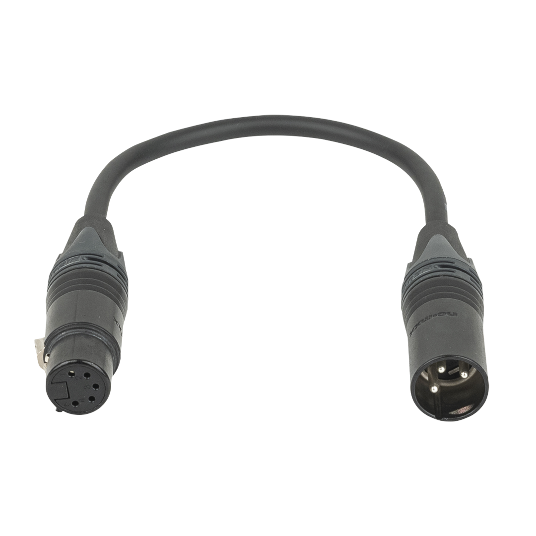 3-pin male to 5-pin female DMX adapter - Neutrik XX Verloopkabel