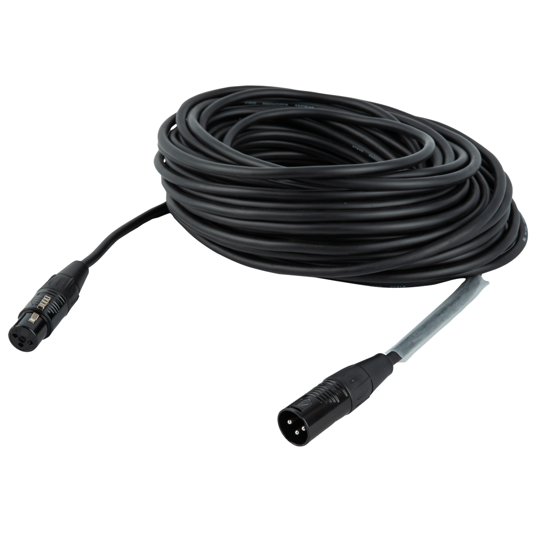 FLR01 XLR M/F Mic/Line Cable Rean RC3 series 20 m - Verzilverd