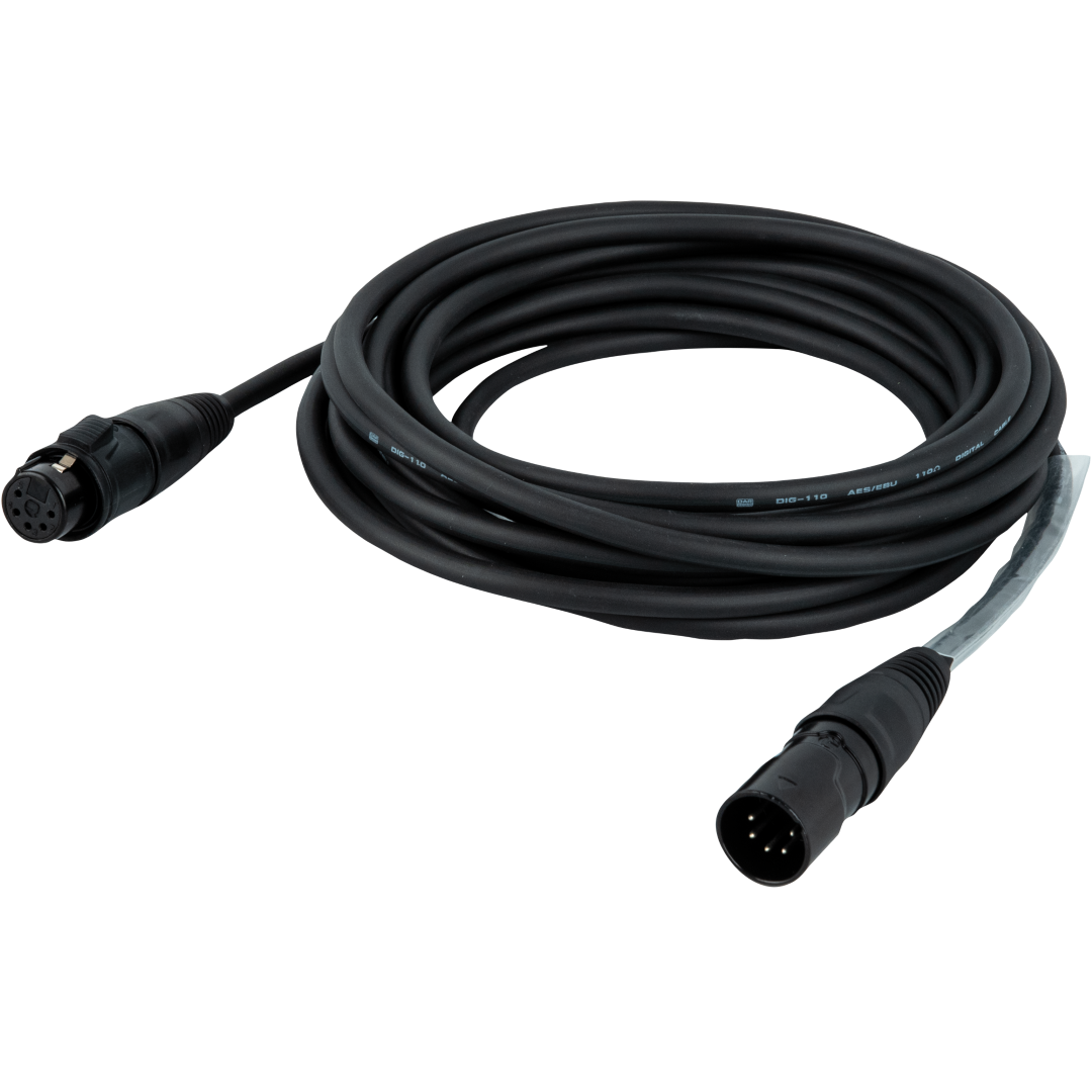 FLR75 - IP65 DMX/AES-EBU XLR/M 5P to XLR/F 5P Rean RCX5 connectors 3 m