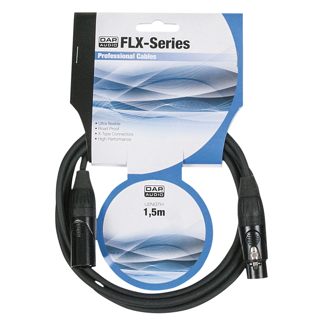 FLX01- bal. XLR/M 3P to XLR/F 3P X-type 1,5 m