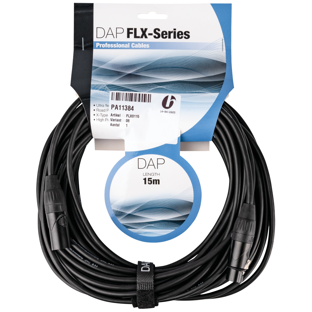 FLX01- bal. XLR/M 3P to XLR/F 3P X-type 15 m