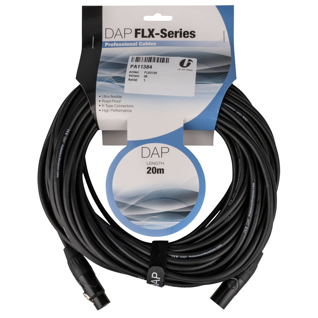 FLX01- bal. XLR/M 3P to XLR/F 3P X-type 20 m