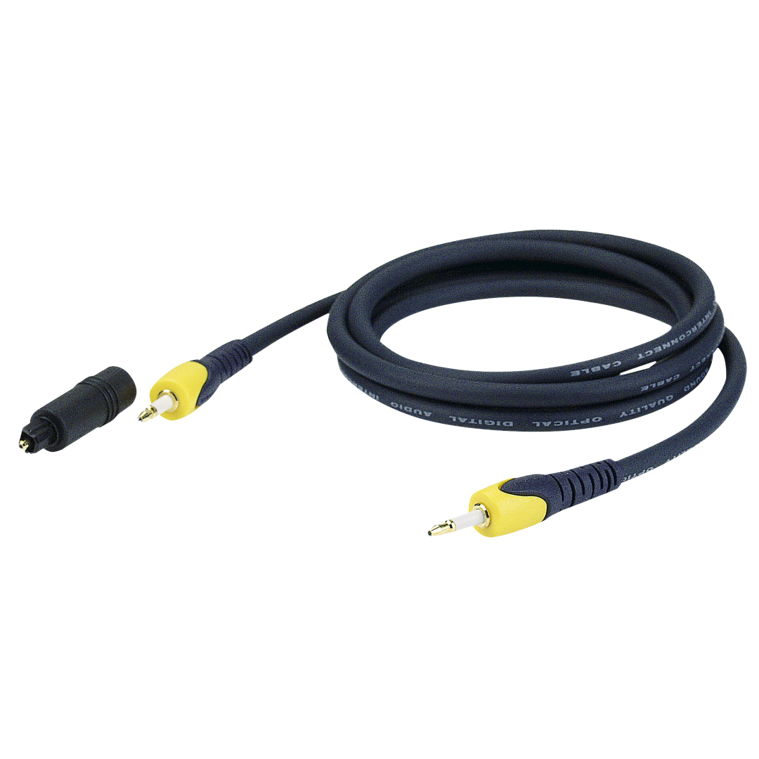 FOP02 - Miniplug to Miniplug Black 0,75 m, zwart