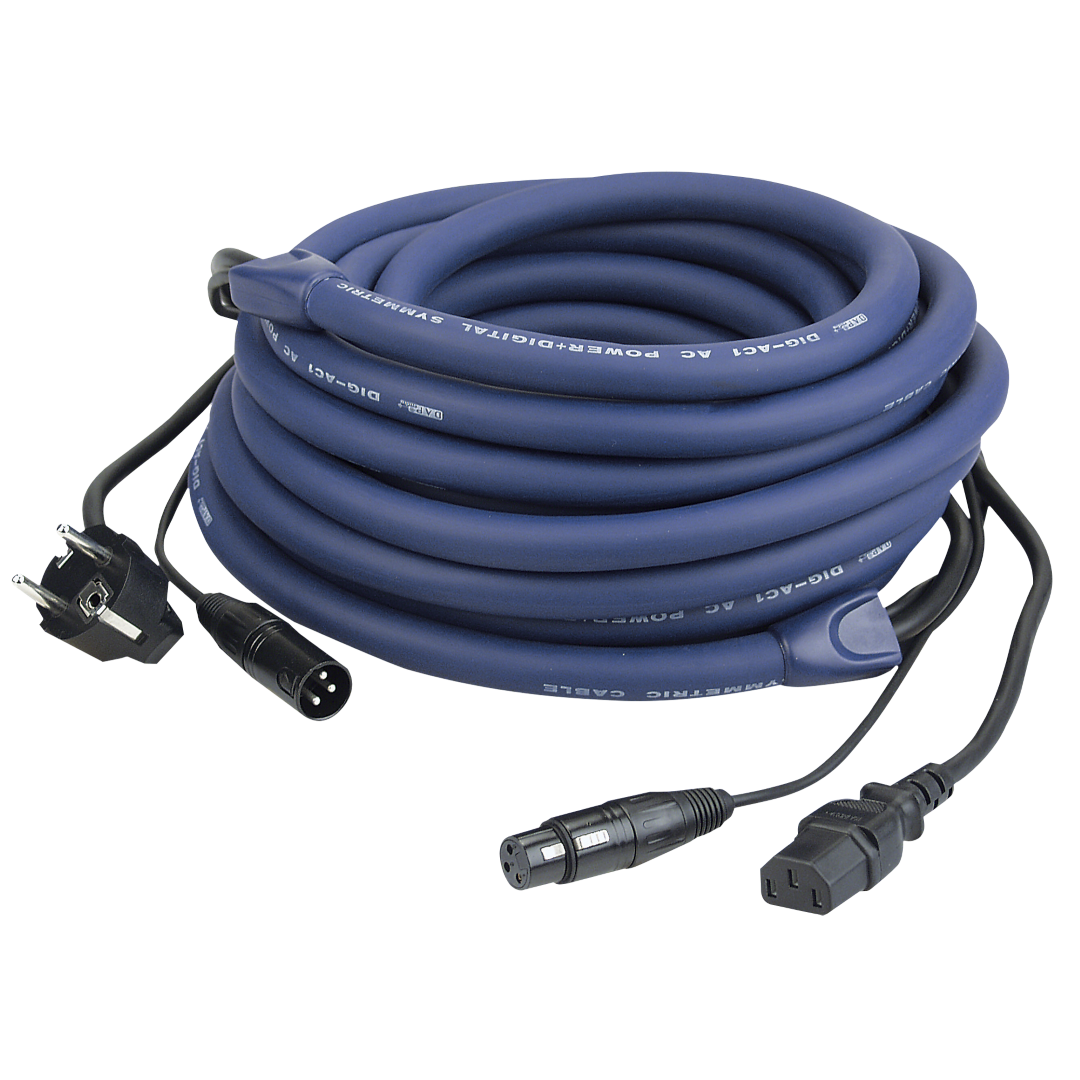 FP04 - Schuko/XLR M - IEC/XLR F - DMX / Power 20 m DMX / Power