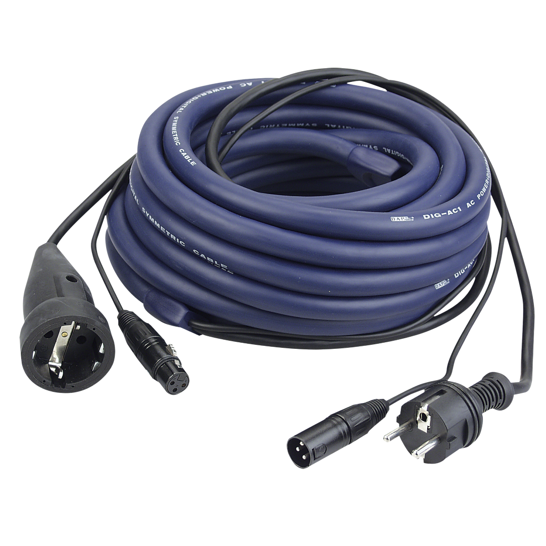 FP05 - Schuko/XLR M - Schuko/XLR F - DMX / Power 10 m DMX / Power