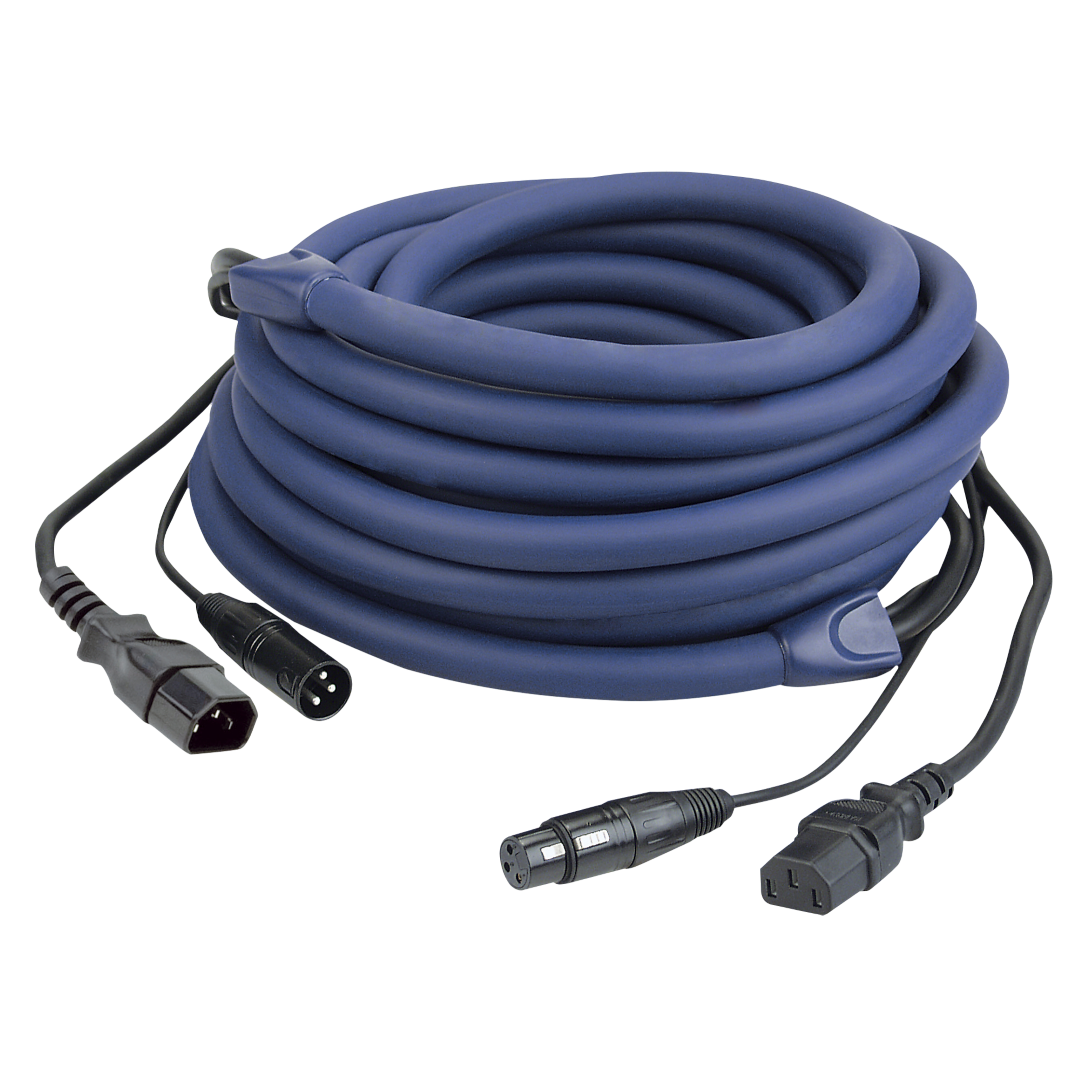 FP12 - IEC/XLR M - IEC/XLR F - DMX / Power 1,5 m DMX / Power