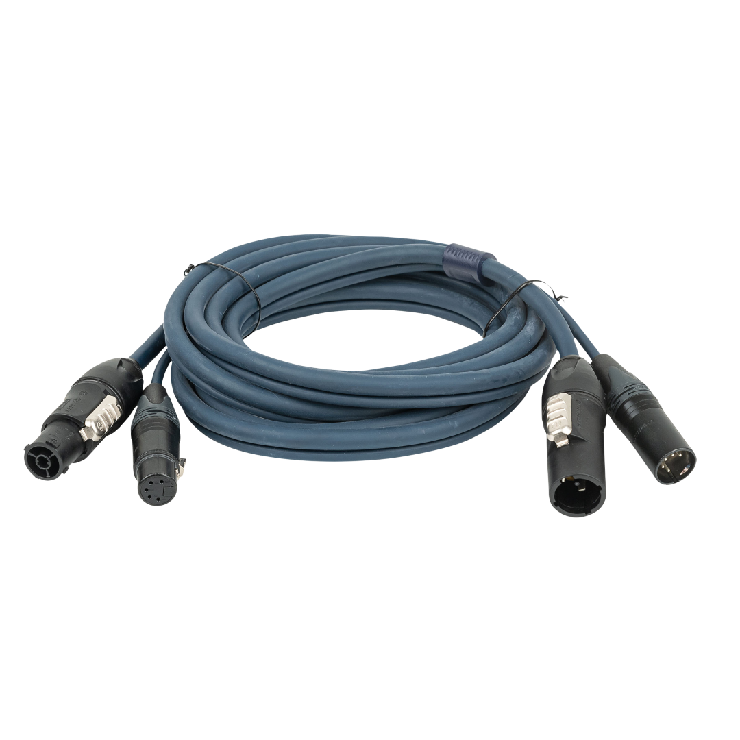 FP-14 Hybrid Cable - powerCON TRUE1 & 5-pin XLR - DMX / Power DMX & Stroom - 15 m