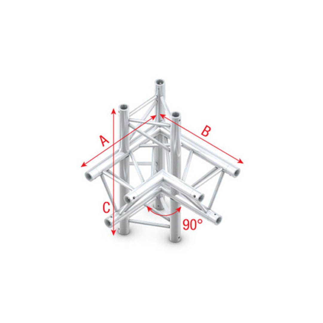 Driehoek F Truss - Hoek op/neer - rechts - 74 cm