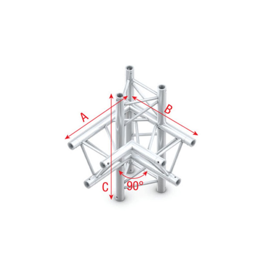 Driehoek F Truss - Hoek op/neer - links - 74 cm