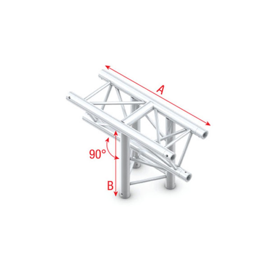 Driehoek F Truss - T-Kruis verticaal 3-weg - punt neer - 71 cm