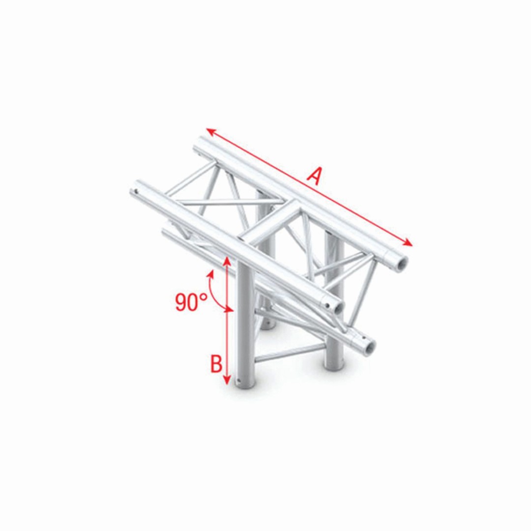 Driehoek F Truss - T-Kruis verticaal 3-weg - punt neer - 50 cm