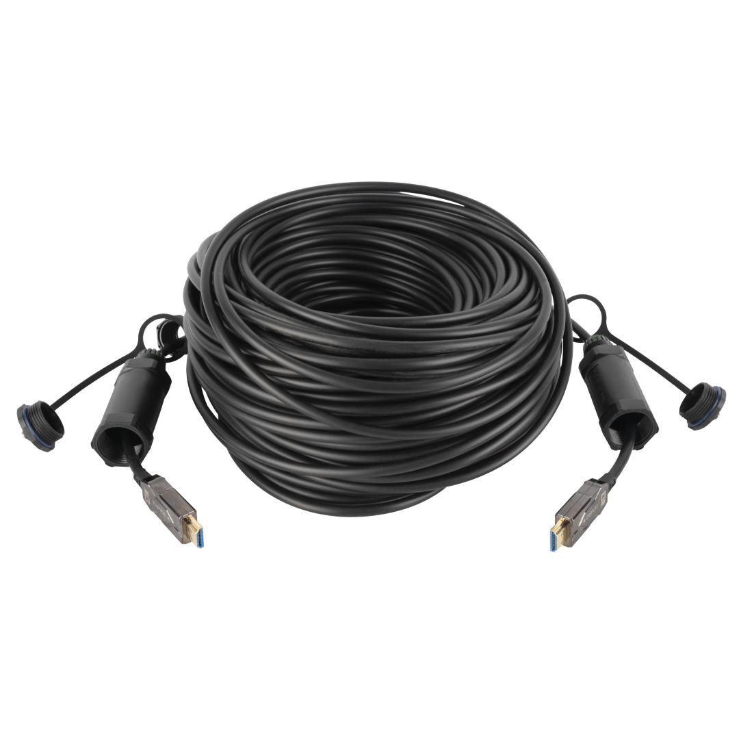Armoured HDMI 2.1 AOC 8K Fibre Cable 15 m - Gepantserd - verguld
