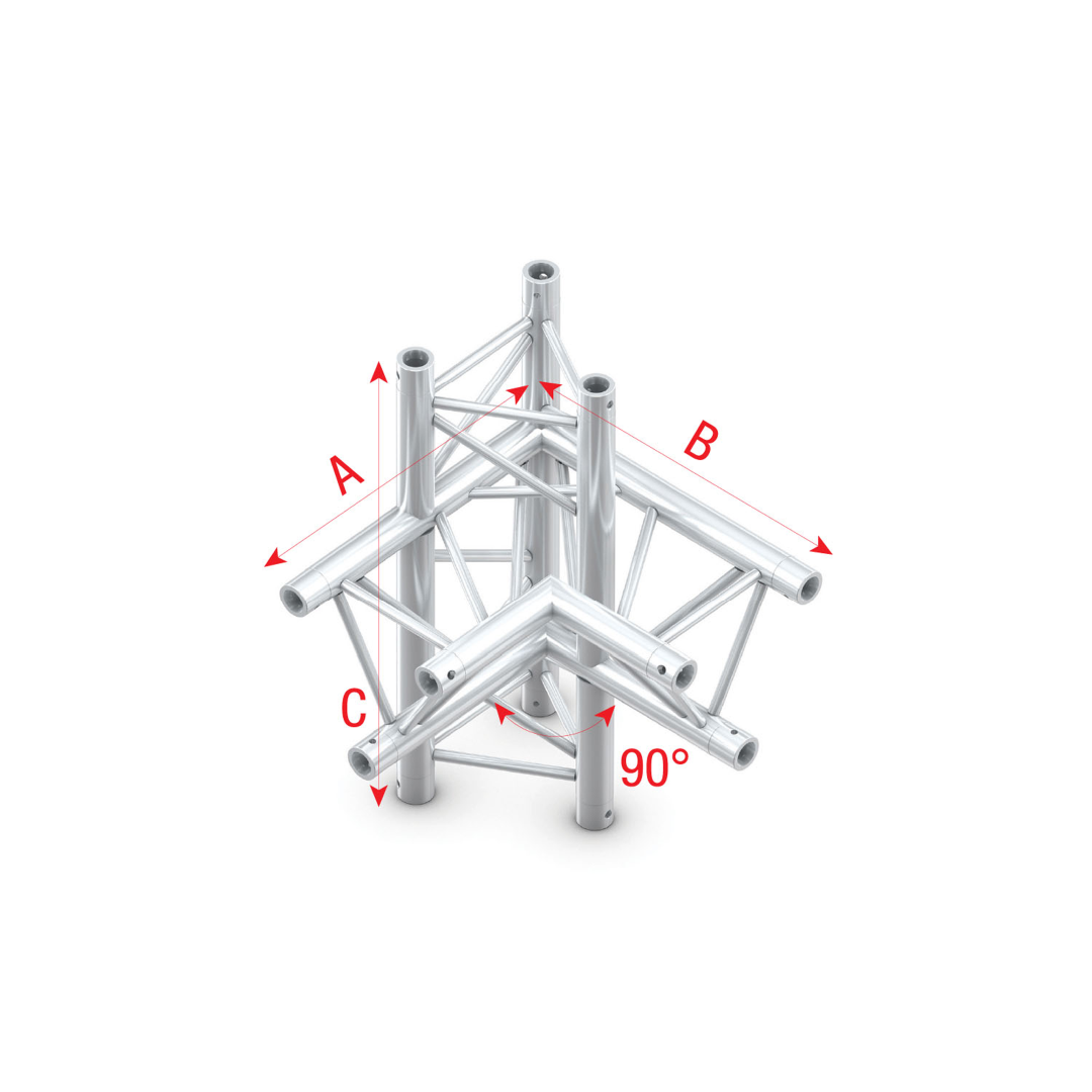 Pro-30 Triangle G Truss - T-Cross up/down - 3-way - 74 cm ATU37 - 90° corner