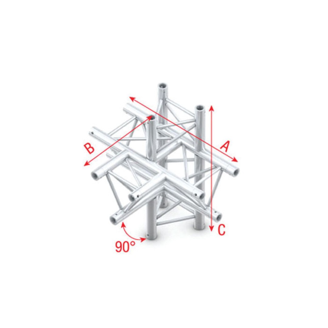 Pro-30 Triangle G Truss - Tstuk met op en neer 1ligger onder - 50 cm ATU51