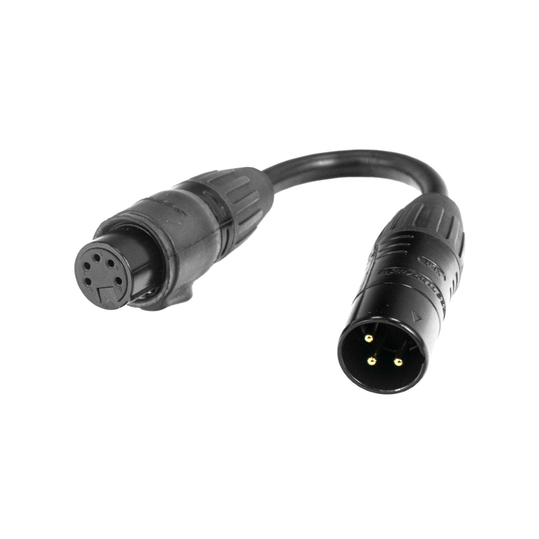 DMX 3-pin M to 5-pin FM IP65