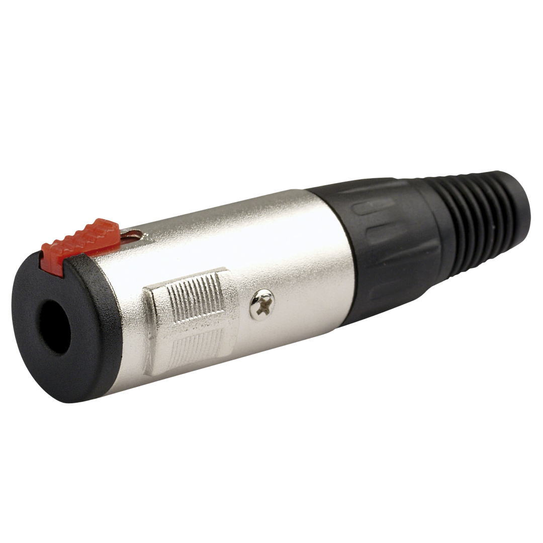 Jack Plug - Stereo - Locking - female Zwarte einddop