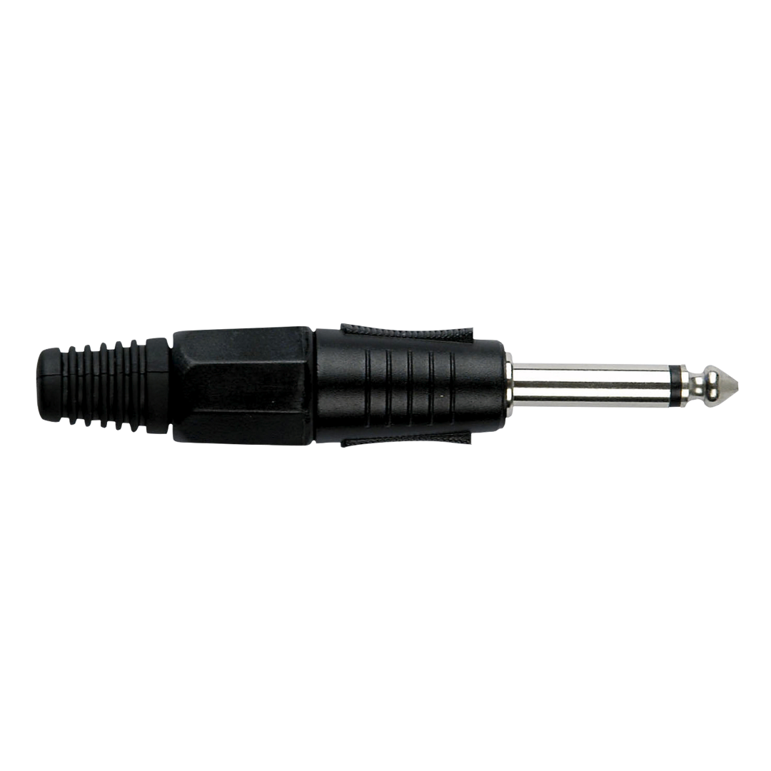 6.3 mm Jack Plug Mono Black housing Zwarte einddop