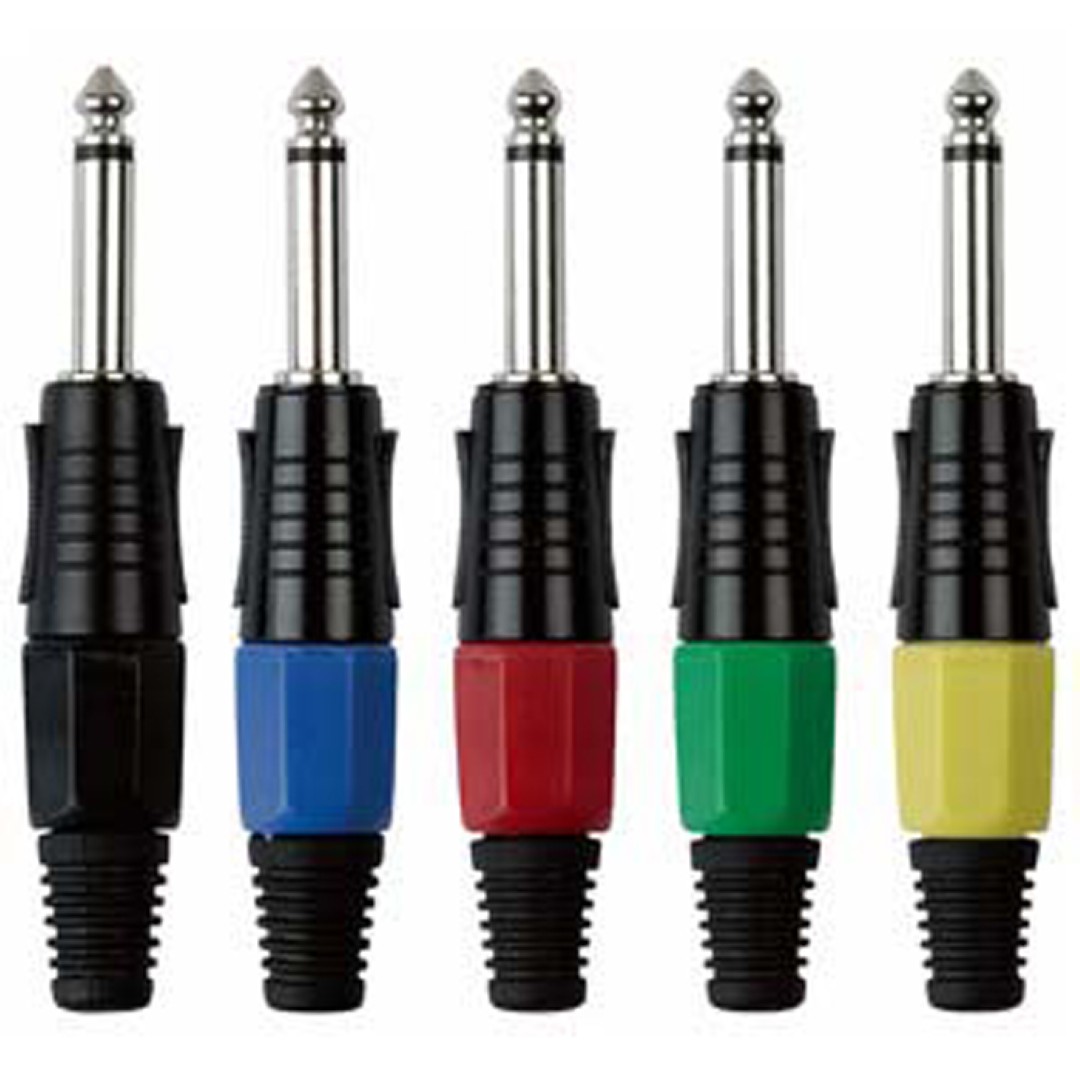 6.3 mm Jack Plug Mono Black housing Zwarte einddop