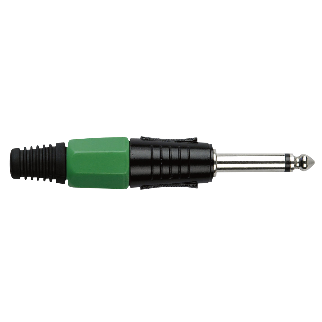 6.3 mm Jack Plug Mono Black housing Groene einddop