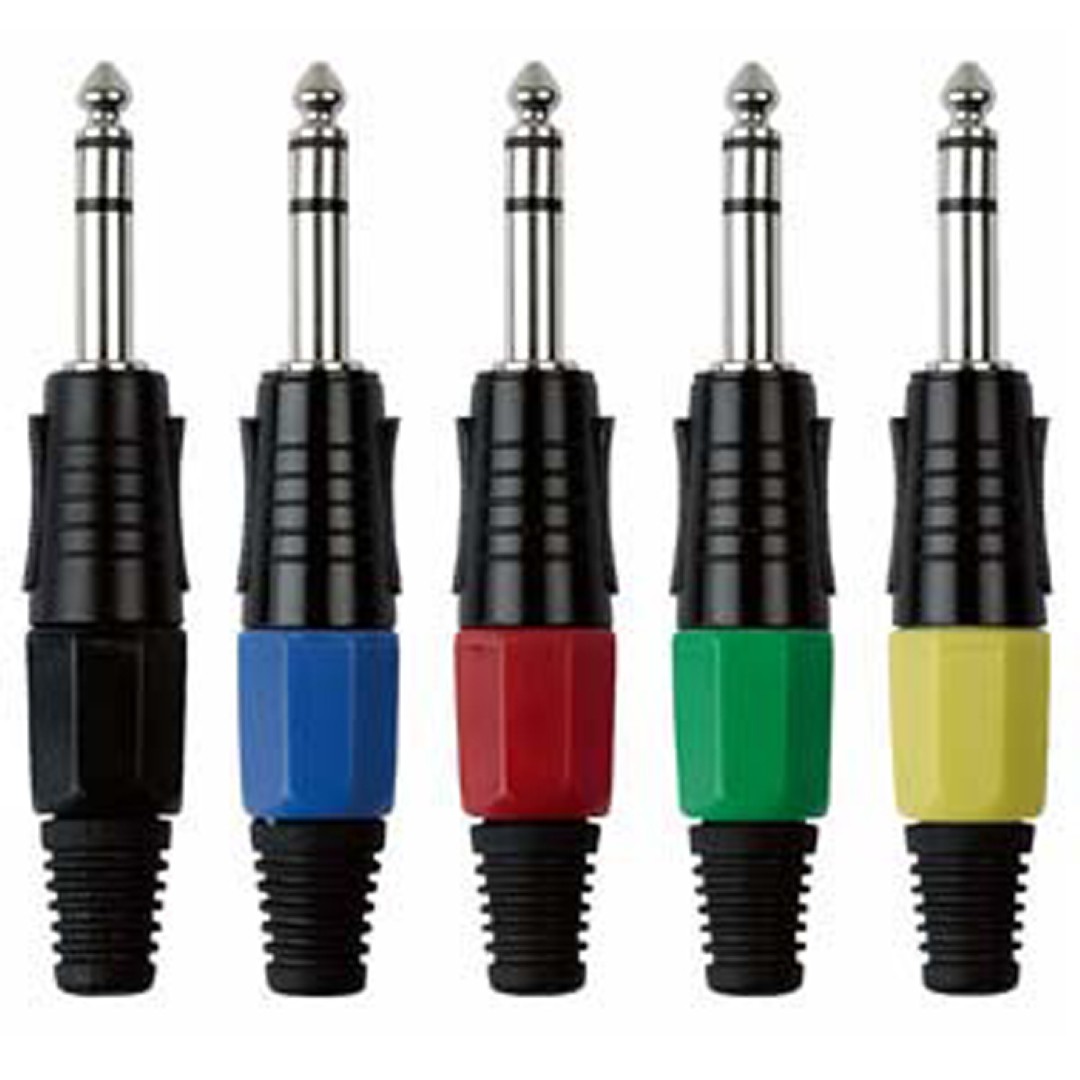 6.3 mm Jack Plug Stereo Black housing Zwarte einddop