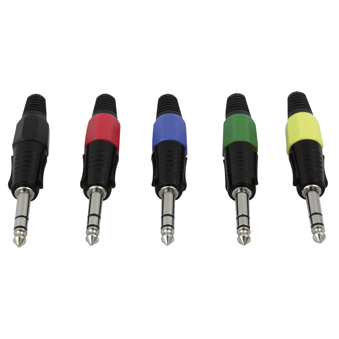 6.3 mm Jack Plug Stereo Black housing Zwarte einddop