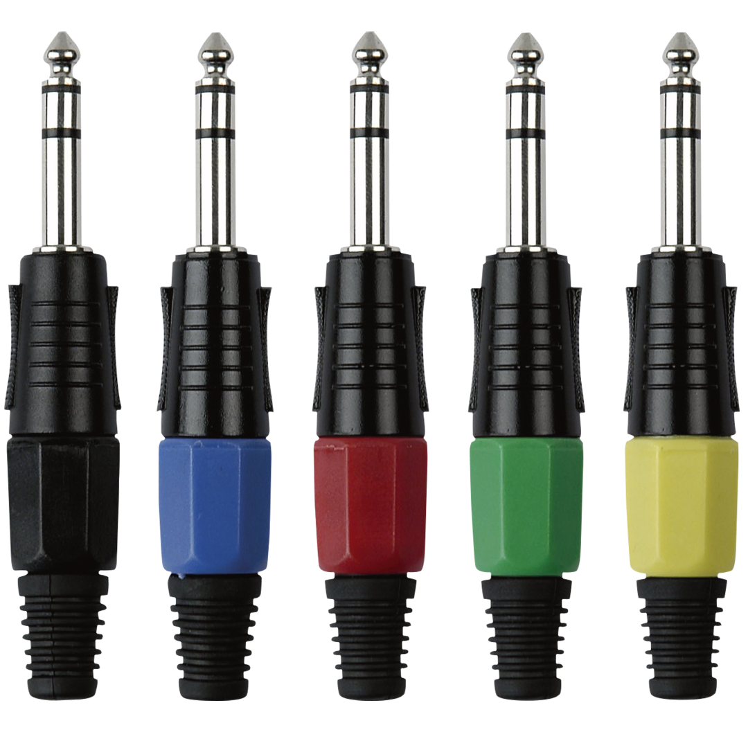 6.3 mm Jack Plug Stereo Black housing Zwarte einddop