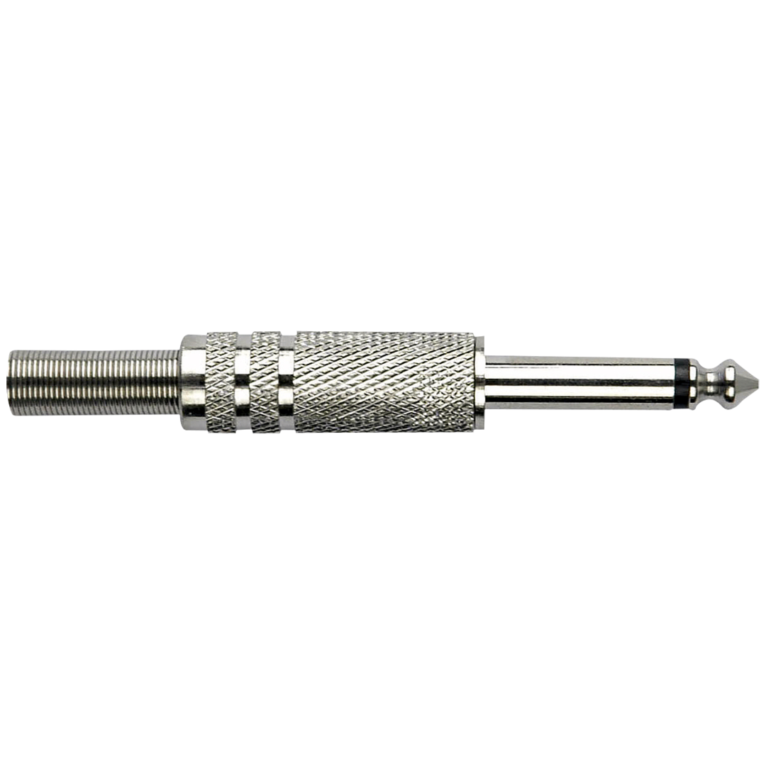 Jack Plug with Spring Mono Nikkelen behuizing