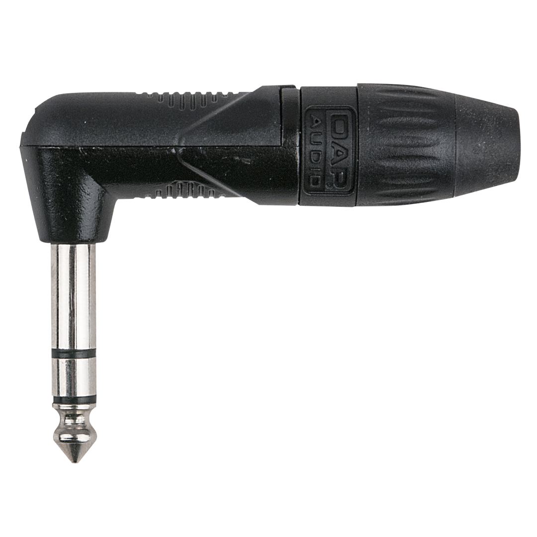6.3 mm Right-angle Jack X-type Stereo Zwarte behuizing
