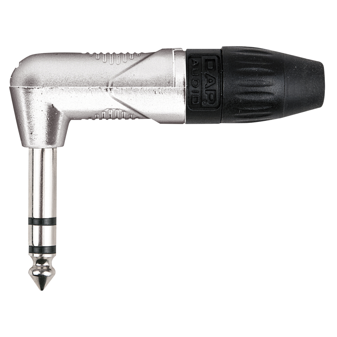 6.3 mm Right-angle Jack X-type Stereo Nikkelen behuizing