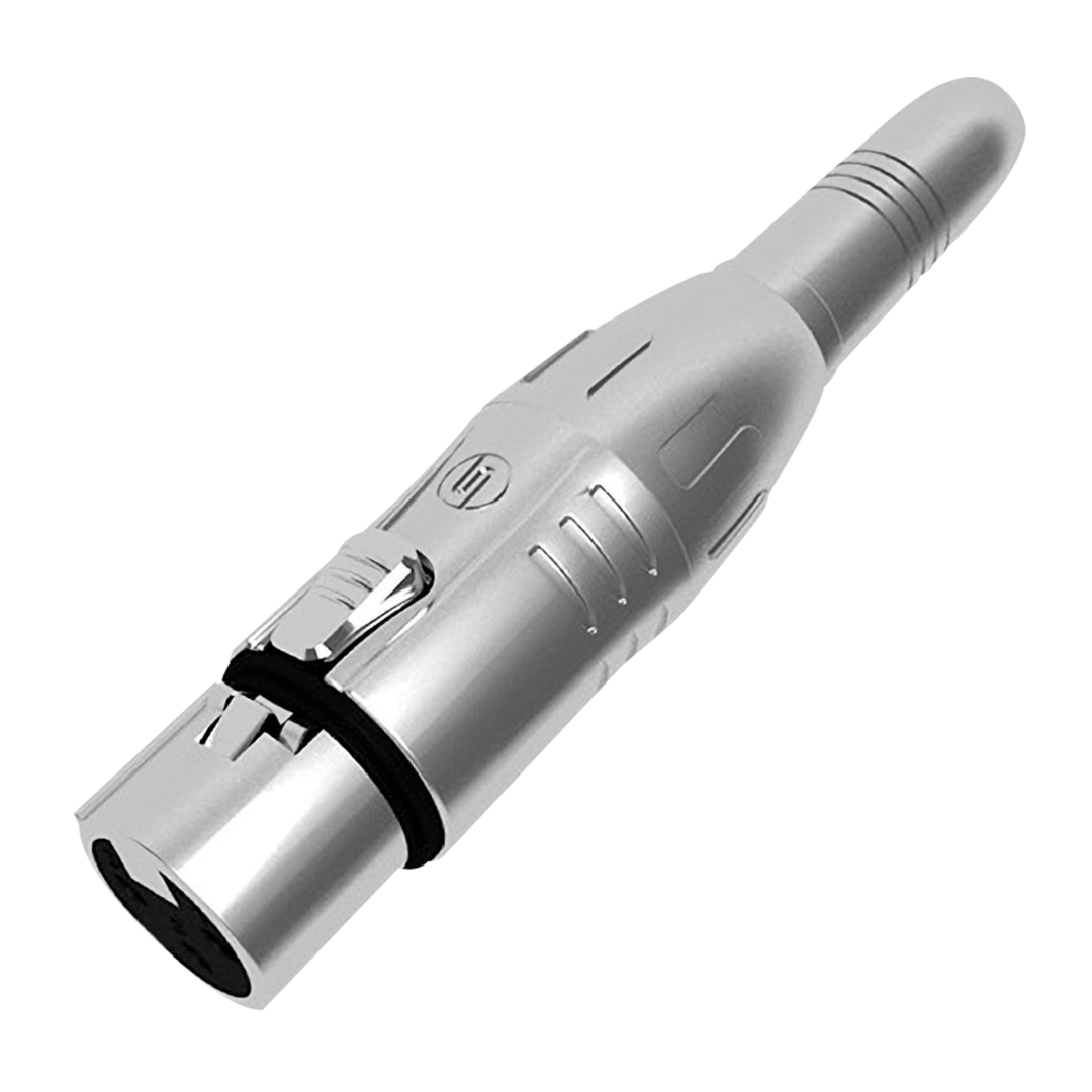 XLR 3P female to Jack stereo female Vergulde contacten - Zilverkleurige behuizing