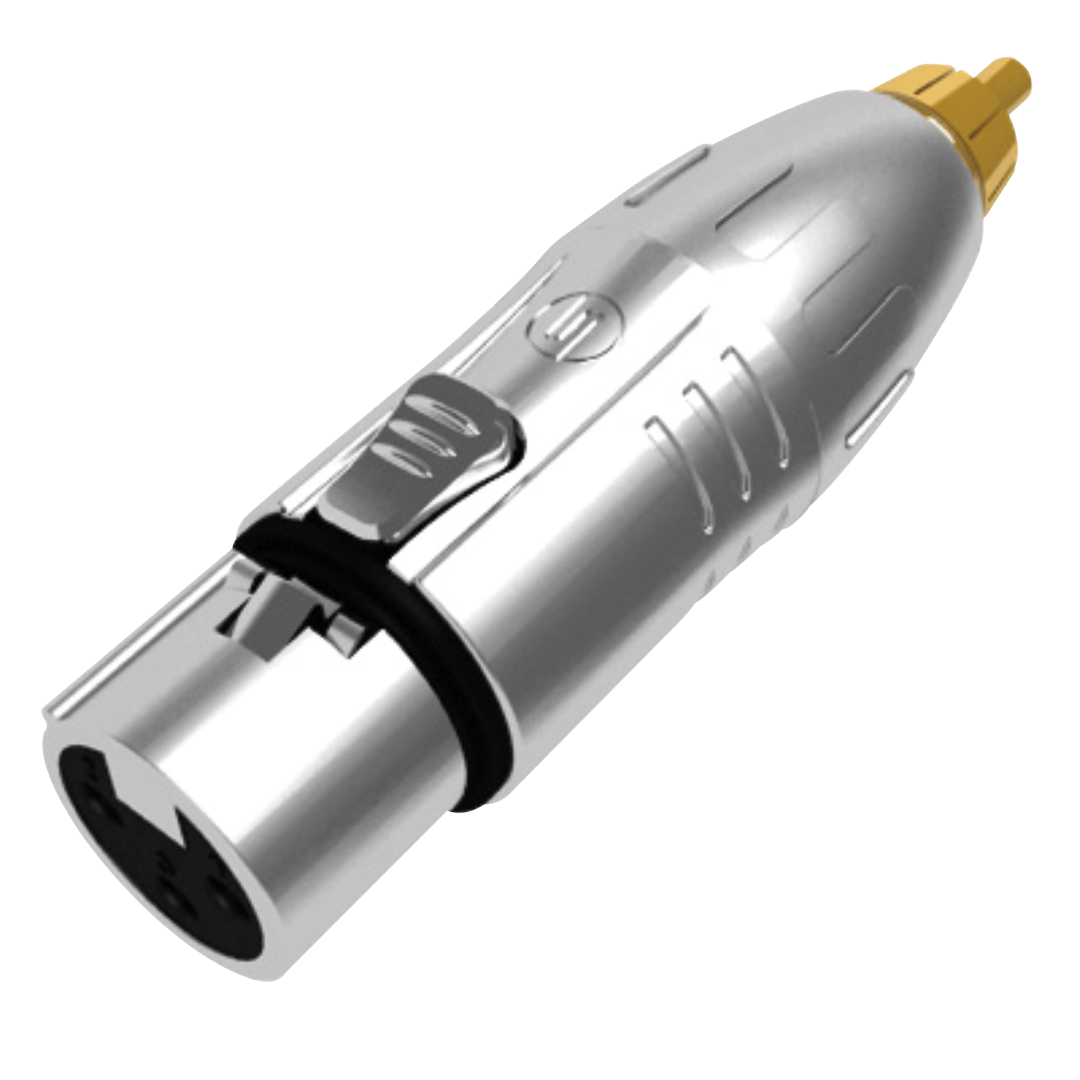 XLR 3P female to RCA male Vergulde contacten - Zilverkleurige behuizing