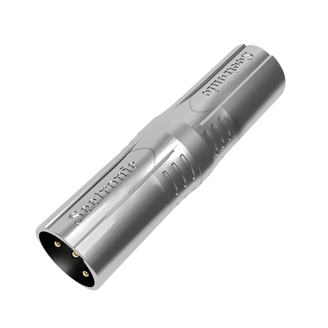XLR 3P male to XLR 3P male Vergulde contacten - Zilverkleurige behuizing